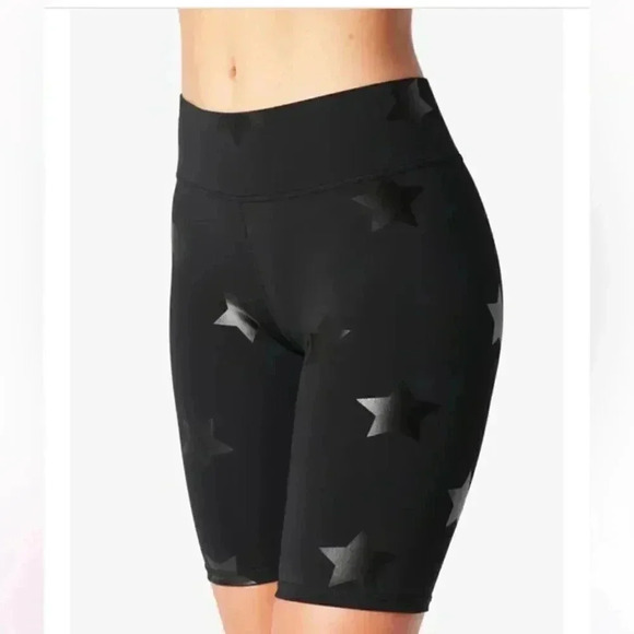NEW Terez UpLift Bike Shorts in Black Tonal Star Foil size Small - Picture 9 of 10